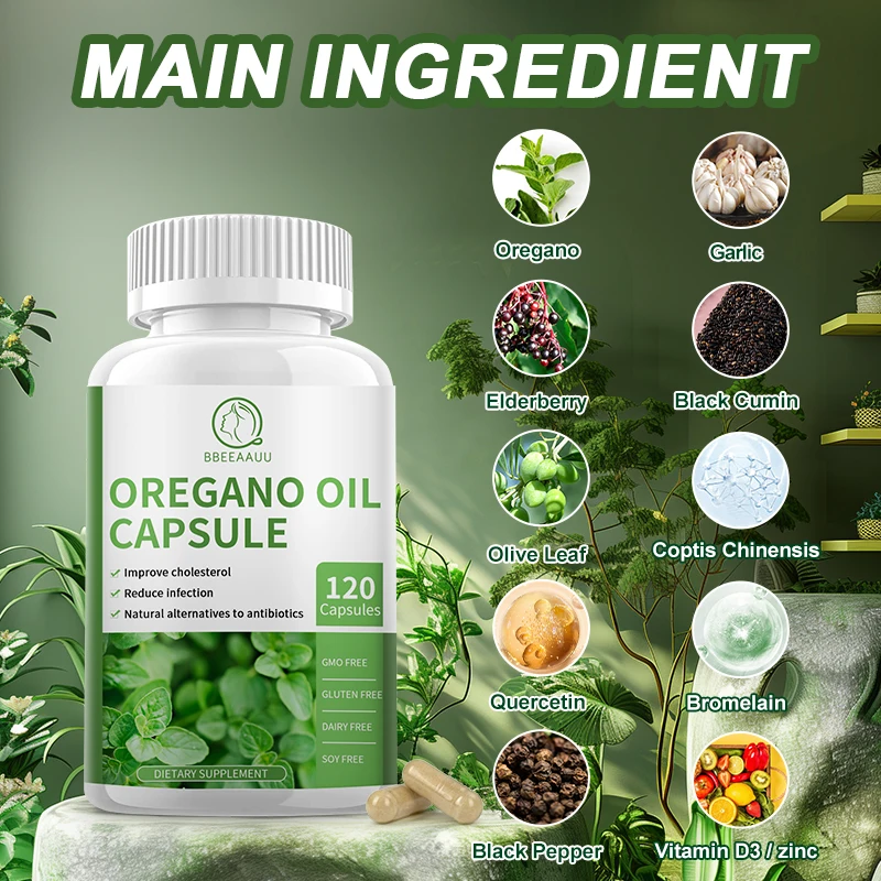 BBEEAAUU Origanum Oil Capsules Balance Cholesterol Immune&Intestinal Digestive Health Inflammation Support Antioxidant Skin Care