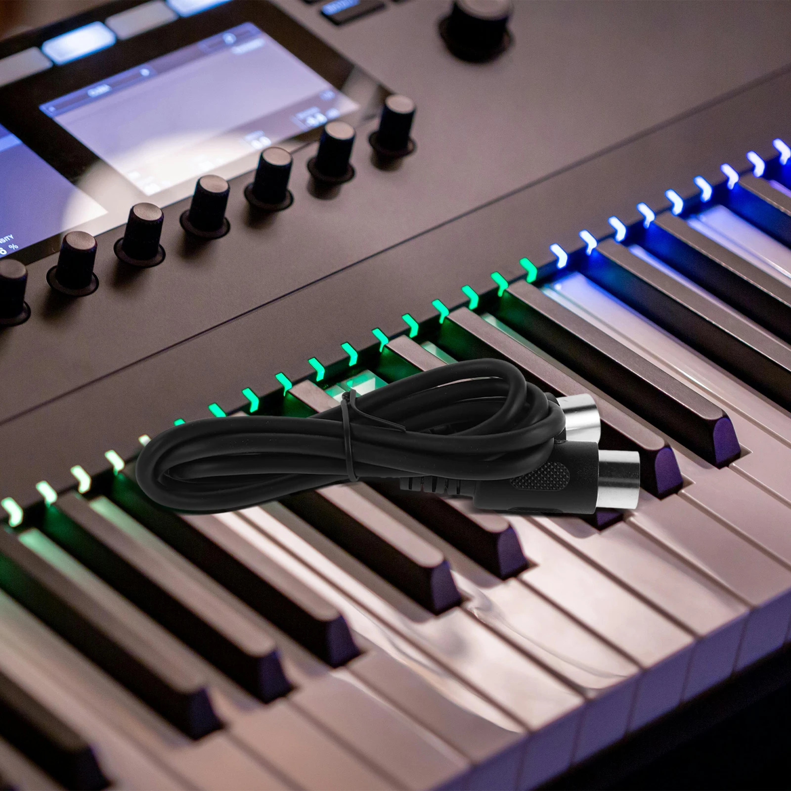 

2 Meter Pvc Midi Cable For Keyboard Synthesizer Digital Piano Electronic Drums High Fidelity Stable Connection Durable Audio