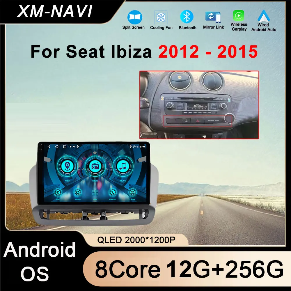 

Auto Carplay GPS Navigation For Seat Ibiza 2012-2015 Android 15 Radio Car Multimedia Video Player WIFI Touch Screen No 2din DVD