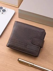 Men Wallets Leather Zipper Purse Man Slim Card Horders Quality Male Short Multi-card Wallet Coin Pocket Purse