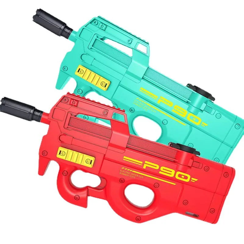 P90 Electric Water Gun Toy Large Capacity Automatic Repeater Summer Water Gun Beach Swimming Pool Outdoor Water Bucket Toy