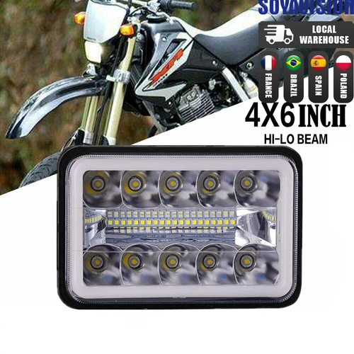 Imagen 2 del producto Faro LED de 4x6 pulgadas para coche, camión, SUV, motocicleta, con DRL, para Honda XR Suzuki DRZ H4651, 4x6 pulgadas, H4, para Kenworth TOYOTA FORD