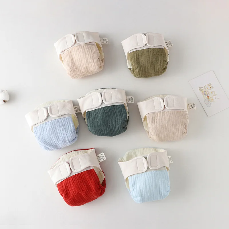New Patchwork Color Cotton Baby Reusable Taped Diaper Baby Training Pants Infant Shorts Nappies Panties Changing Underwear Cloth