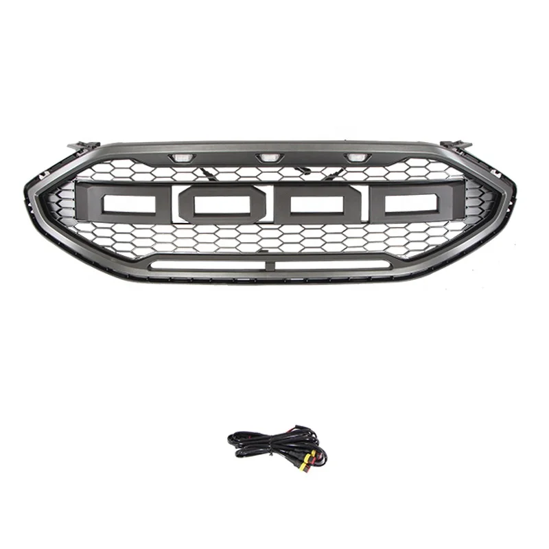 3pcs led light honeycomb custom made front grille fit for ford edge 2019