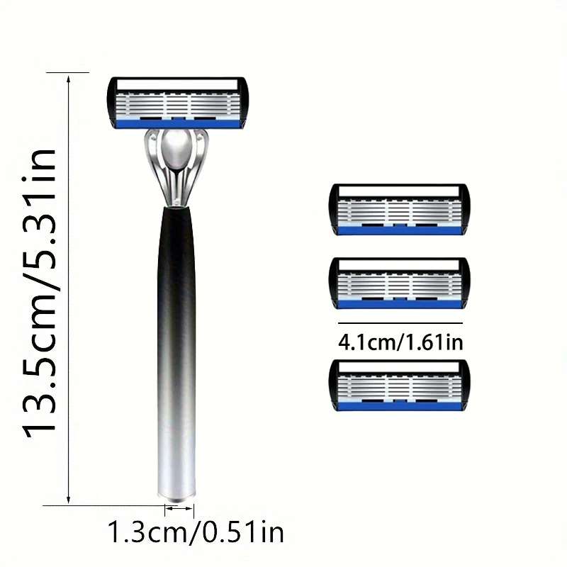 شفرات حلاقة مكونة من 6 طبقات، شفرات حلاقة لوتس صديقة للبشرة من الفولاذ المقاوم للصدأ قابلة لإعادة الاستخدام لإزالة الشعر للتنظيف العميق #5