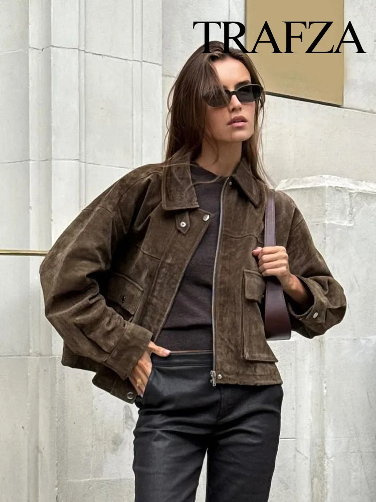 

HH 2025 Women's Autumn Fashion Coats Solid Turn-Down Collar Long Sleeve Pockets Single-Breasted Female Casual Chic Jackets