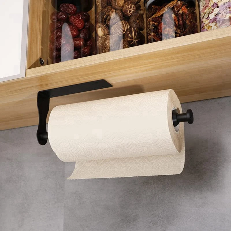 1 Piece Wall Mount Paper Towel Holder Paper Towel Holder Under Cabinet With Damping For Kitchen Bathroom