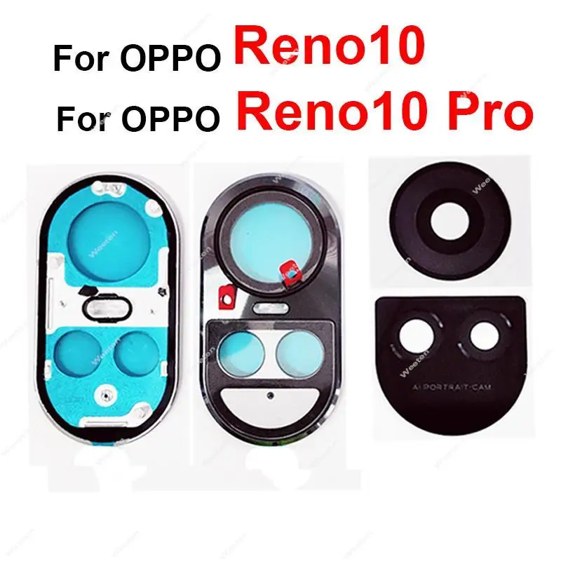 

For Oppo Reno 10 10 Pro 10pro CPH2531 CPH2525 Rear Camera Glass Lens with Frame Back Main Lens Glass Cover Holder with Sticker