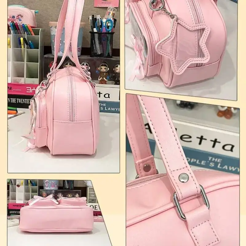 Bloom Transparent Japanese Sier Ita Bag Purse Women Haruku Aesthetic Leather Shoulder Bags Hot Girl Handbag Bolsos De Muje