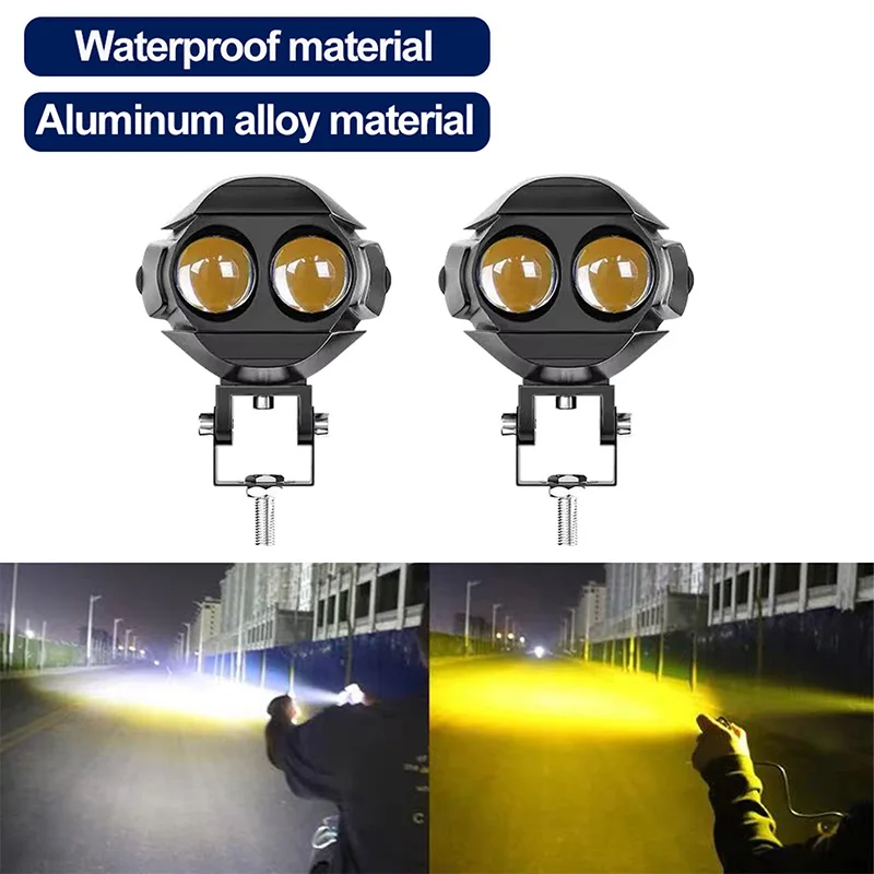 Holofotes led para motocicleta, faróis de neblina, acessórios off road, sinal de seta drl, lâmpada assistida de caminhão, luzes auxiliares 12-24v