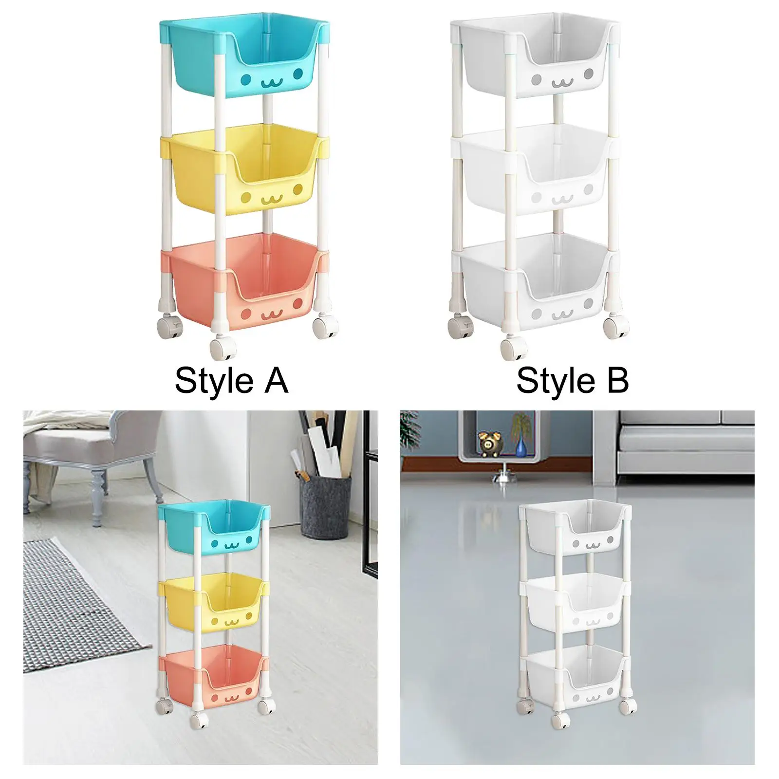 

3 Tier Utility Cart for Kitchen And Bedroom Storage Solutions