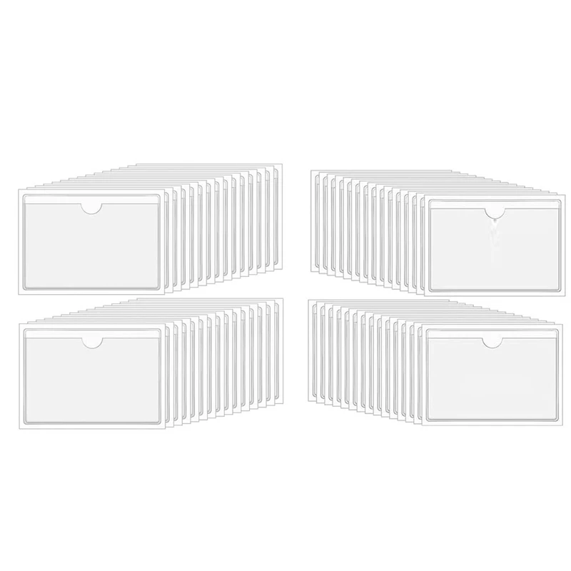 透明な粘着ポケット、インデックスカードスリーブ、粘着性、トップローディングラベル、簡単な取り付け、4x6 
