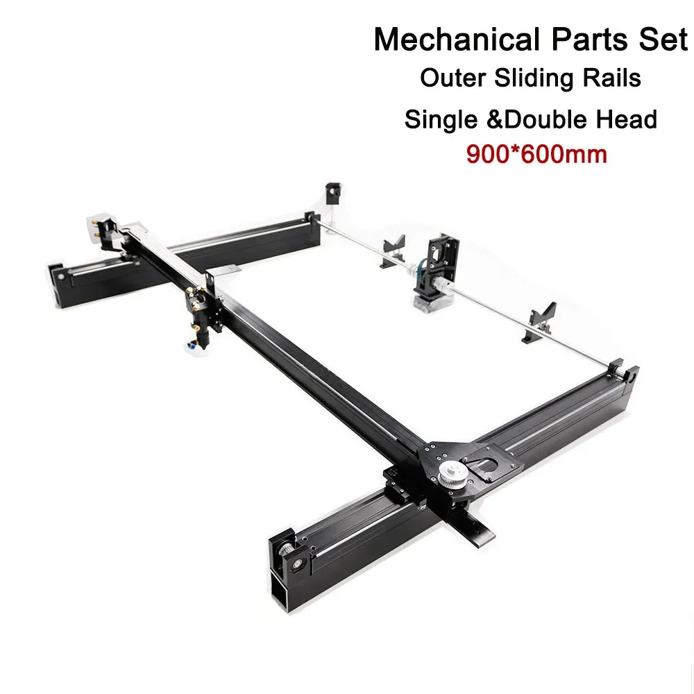 HAOJIAYI rel geser luar 900*600mm, Kit suku cadang mekanis DIY untuk Laser CO2 DIY 6090 mesin pemotong pengukir Laser CO2