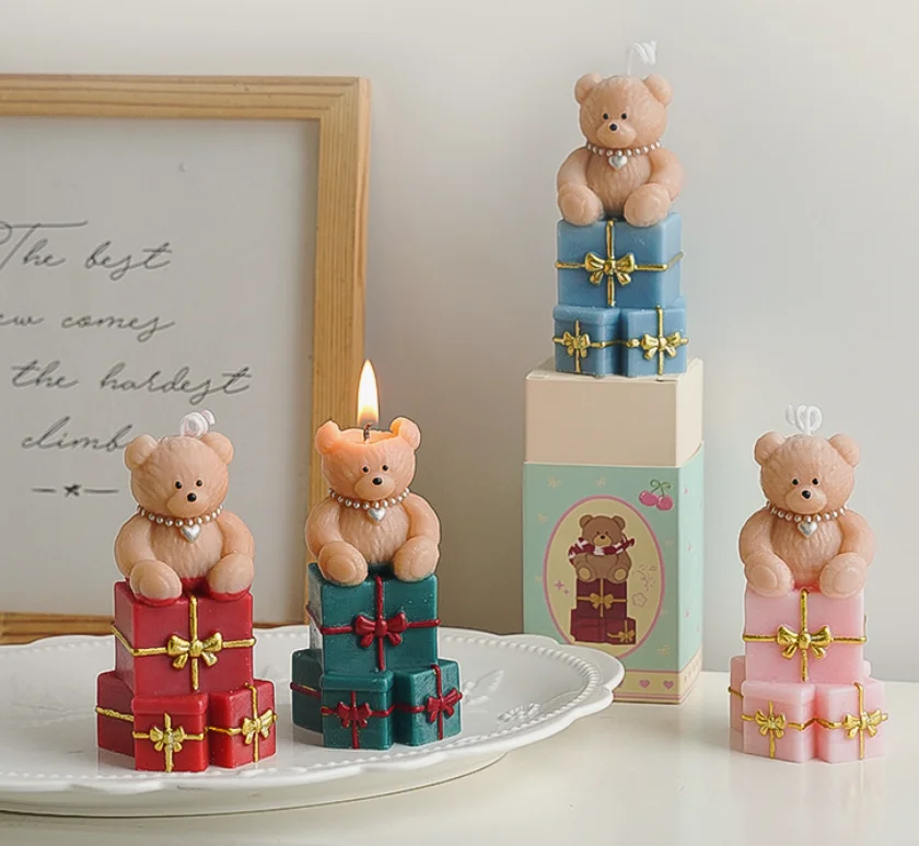 

PNDDIQRWDU Рождественские креативные сувениры, подарки на день рождения, свечи трансграничные ароматерапевтические свечи с плюшевым мишкой