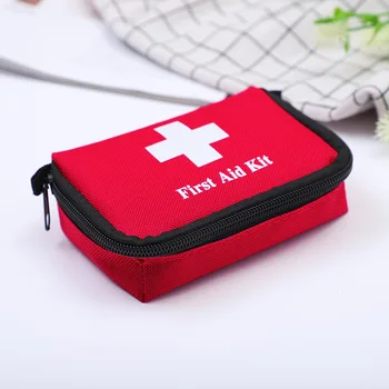 Mini kit de primeiros socorros vermelho pvc ao ar livre acampamento sobrevivência de emergência saco vazio bandagem saco de armazenamento de drogas à prova dwaterproof água 14x11x5cm