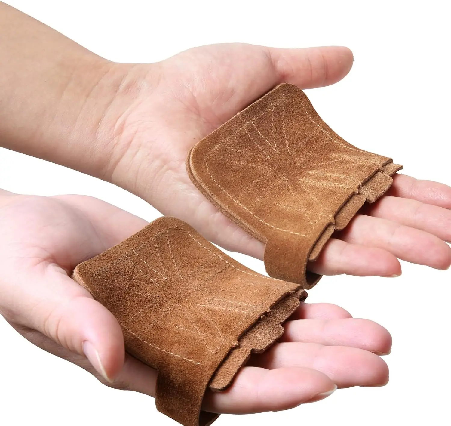 Rindsleder Gym Handschuhe Griffe Anti-Rutsch Gewicht Power Gürtel Hebe Pads Kreuzheben Gürtel Workout Crossfit Fitness Handschuhe Palm Schutz – Detail 1