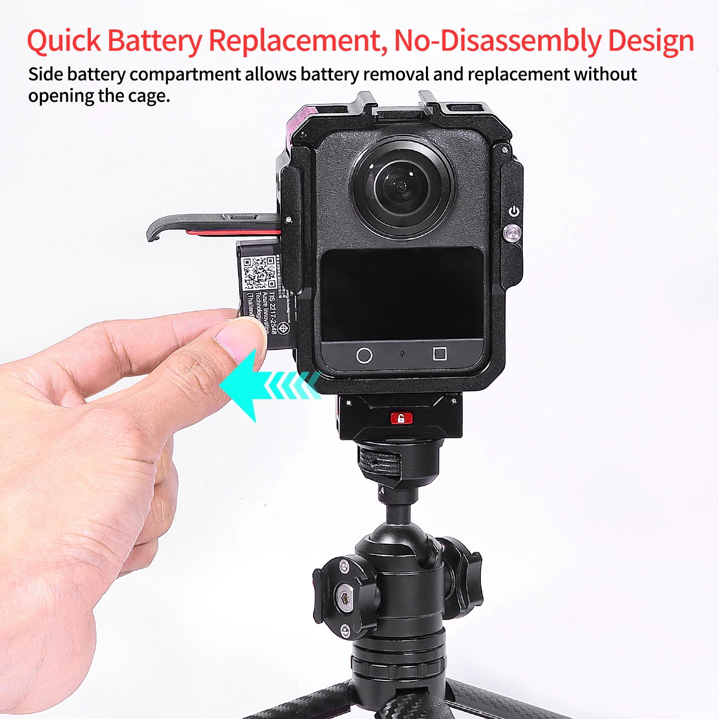 Bgning für DJI Osmo 360 Magnetischer Kamerarahmen für Horizontale & Vertikale Fotografie Schnellverschluss Aufladbare Erweiterung Stativhalterung – Detail 10