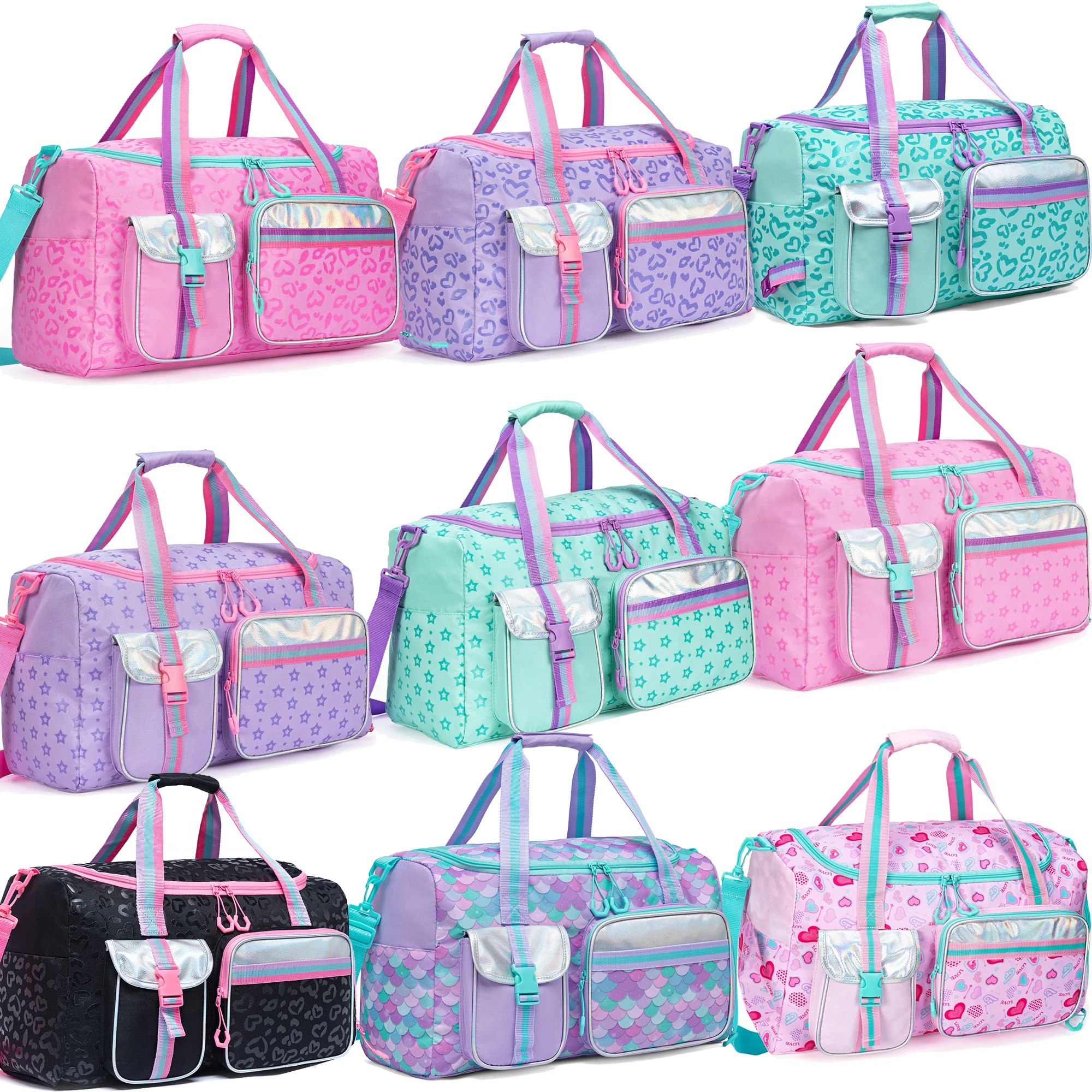 

Kids Duffle Bag Girls Women Travel Bag Gifts Overnight Bag for Girls Women Tote Sleepover Bags for Girl Gym Dance Bags with Shoe