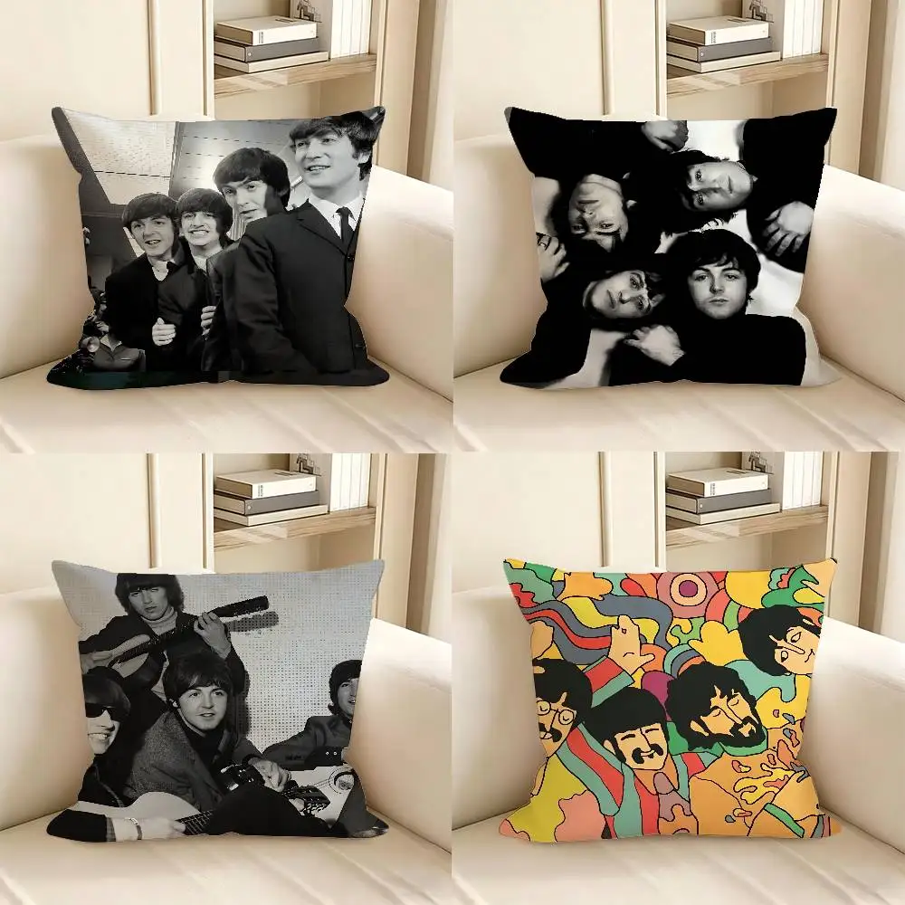 1pc Rock Band The B-Beatles Pillow Case Fashion Square Pillowcase Bedroom Sofa Room Ins Decoration Leisure