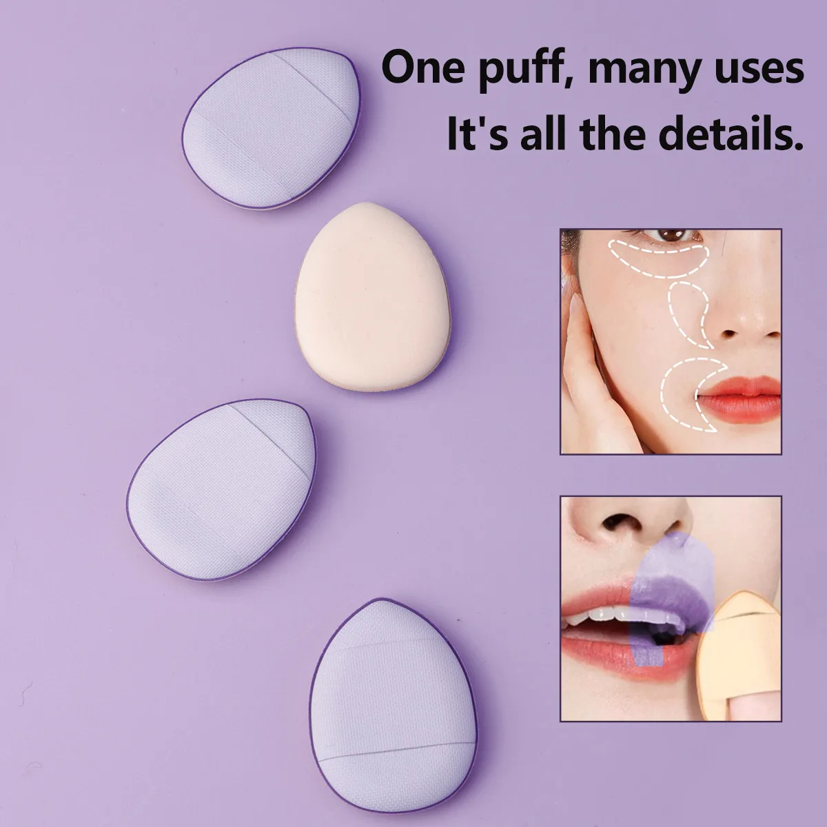 4 กล่อง Finger Powder Puff Thumb Air Cushion มินิแต่งหน้าฟองน้ํา Wet & Dry ปลายนิ้วแป้งพัฟ
