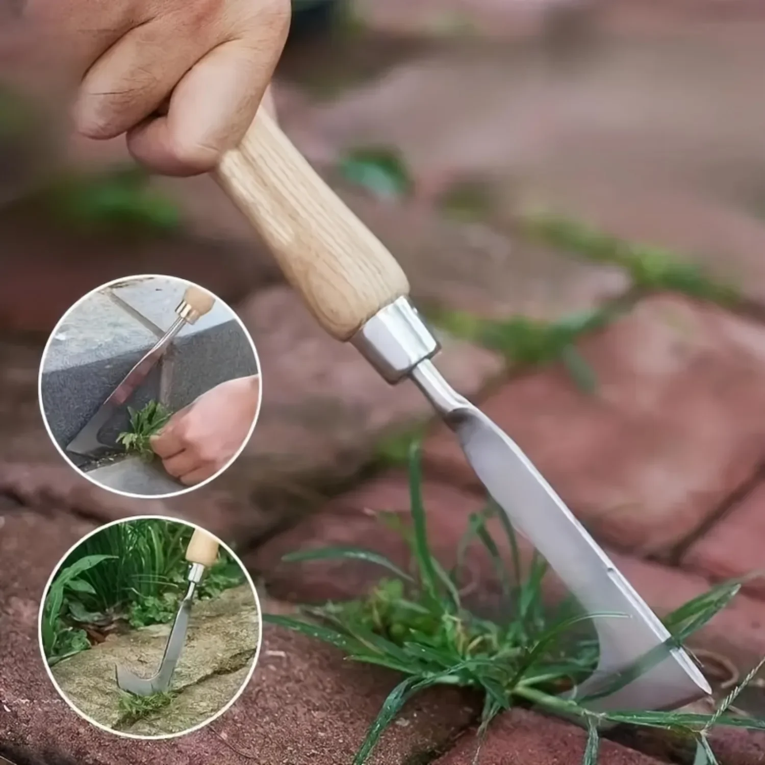 

Stainless Steel Gap Weeding Tool, L-shaped Multi-purpose Garden Hand Tool, 13.5inch, for Clearing Weeds on Yard, Patio, Driveway