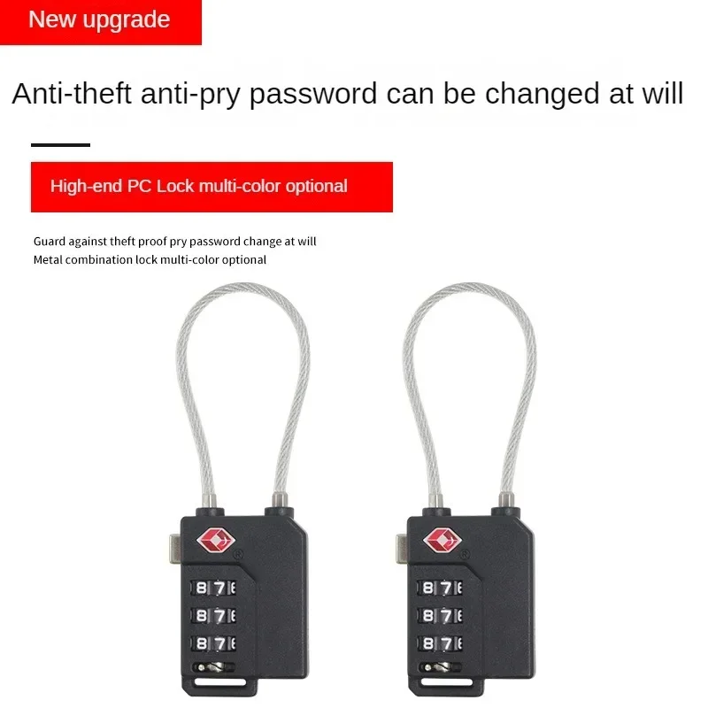 

TSA21100 High-end PC Material 3-digit Digital Padlock Password Adjustable Steel Wire Rope Password Lock