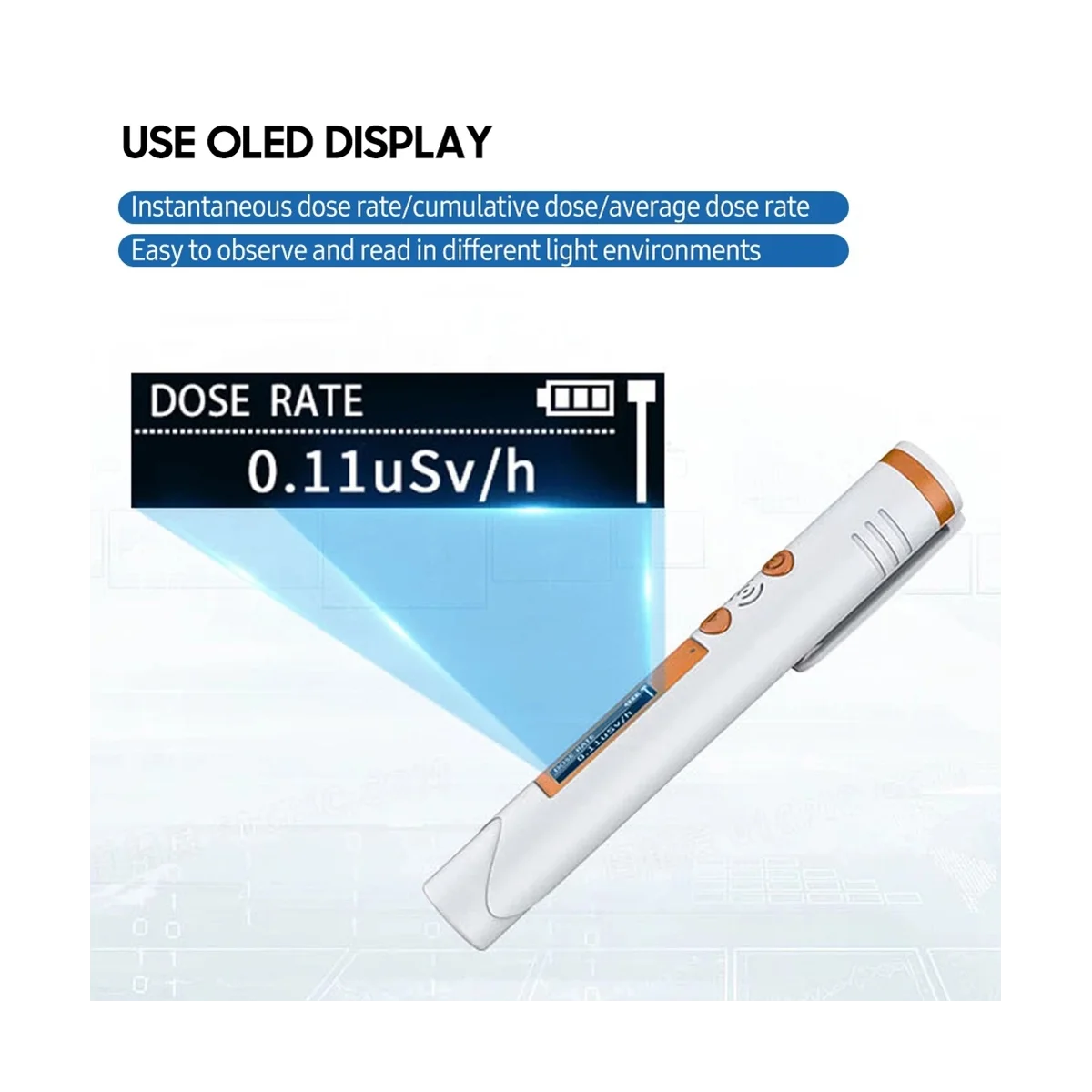 Handheld Pocket Nuclear Radiation Detector X-Ray Y-Ray B-Ray with Battery Personals Dose Geiger Counter Digital Display