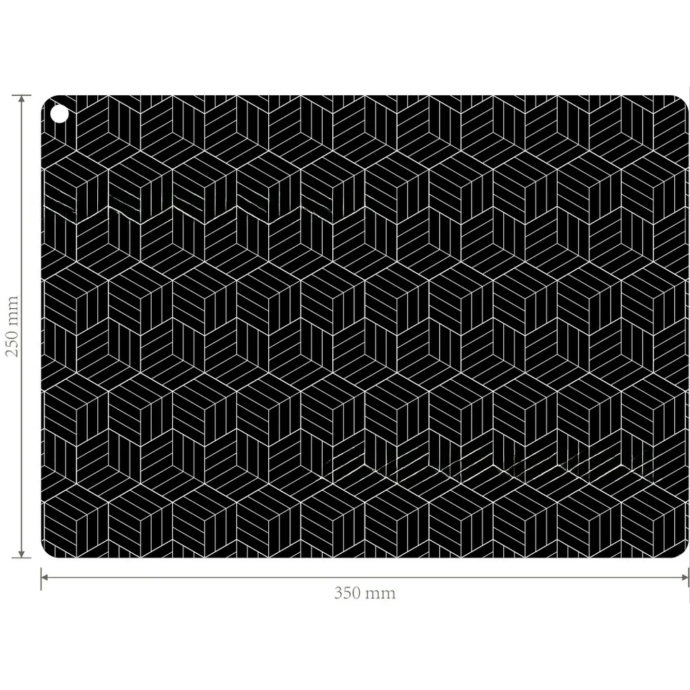 Induction Cooktop Mat Silicone Coated Fiberglass Construction Non Slip Base Heat Resistant Stove Protector Pad Black 0.4mm