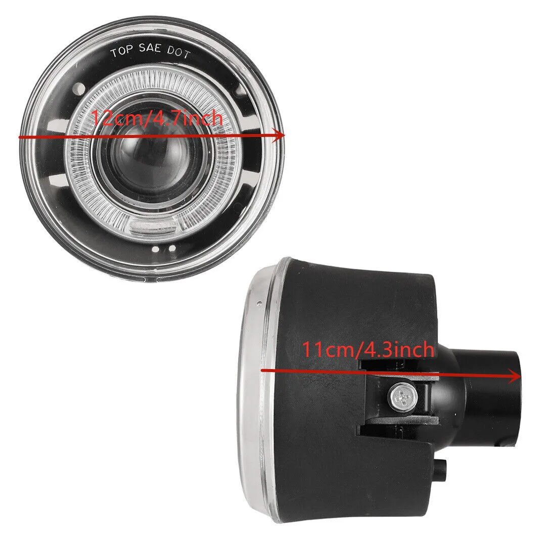 2 pcs for CHRYSLER 300 300C ASPEN DODGE DAKOTA DURANGO JEEP COMMANDER GRAND CARAVAN Halo Projector Fog Light lamps front driving view 3