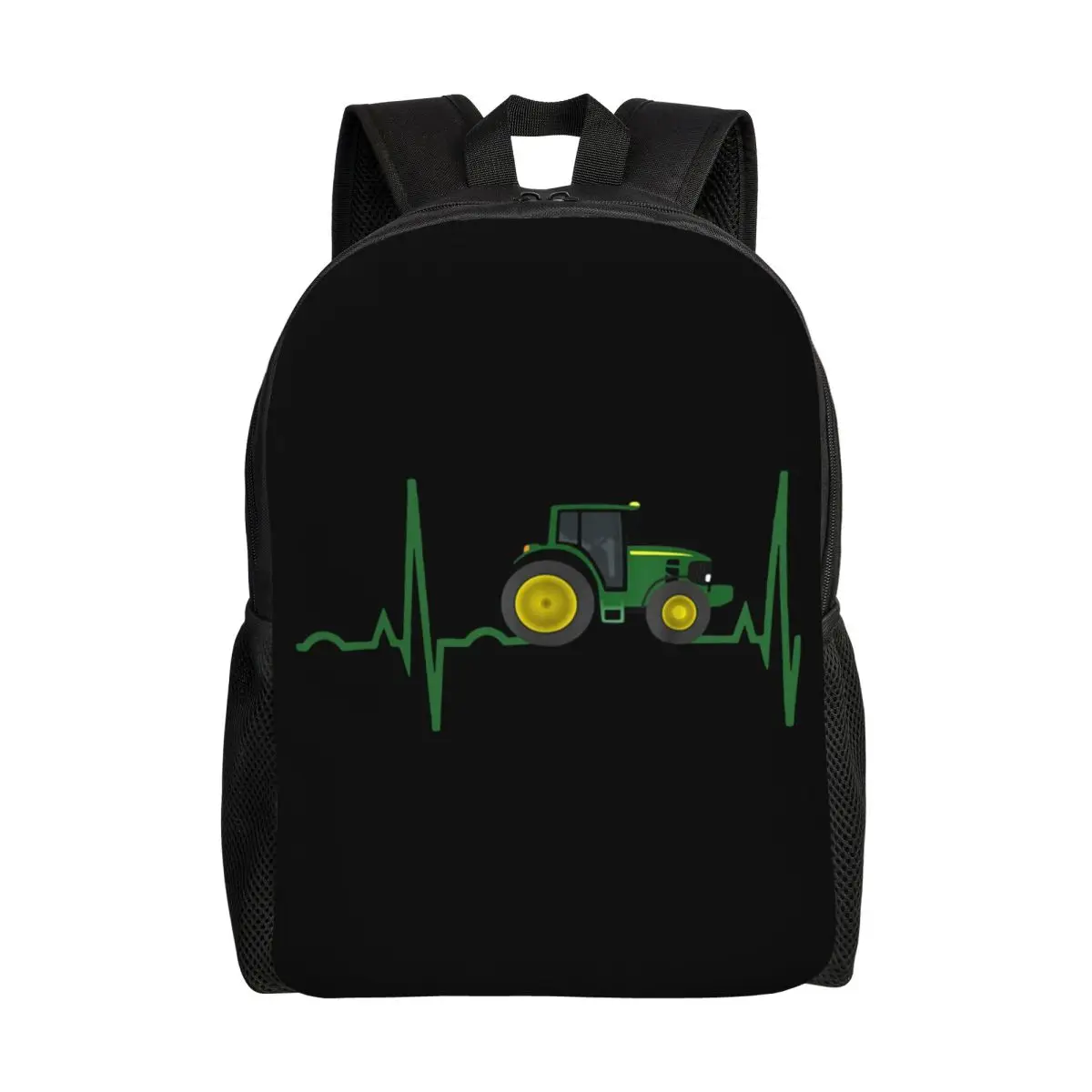 

Custom Tractor Heartbeat Backpacks for Women Men College School Students Bookbag Fits 15 Inch Laptop Bags
