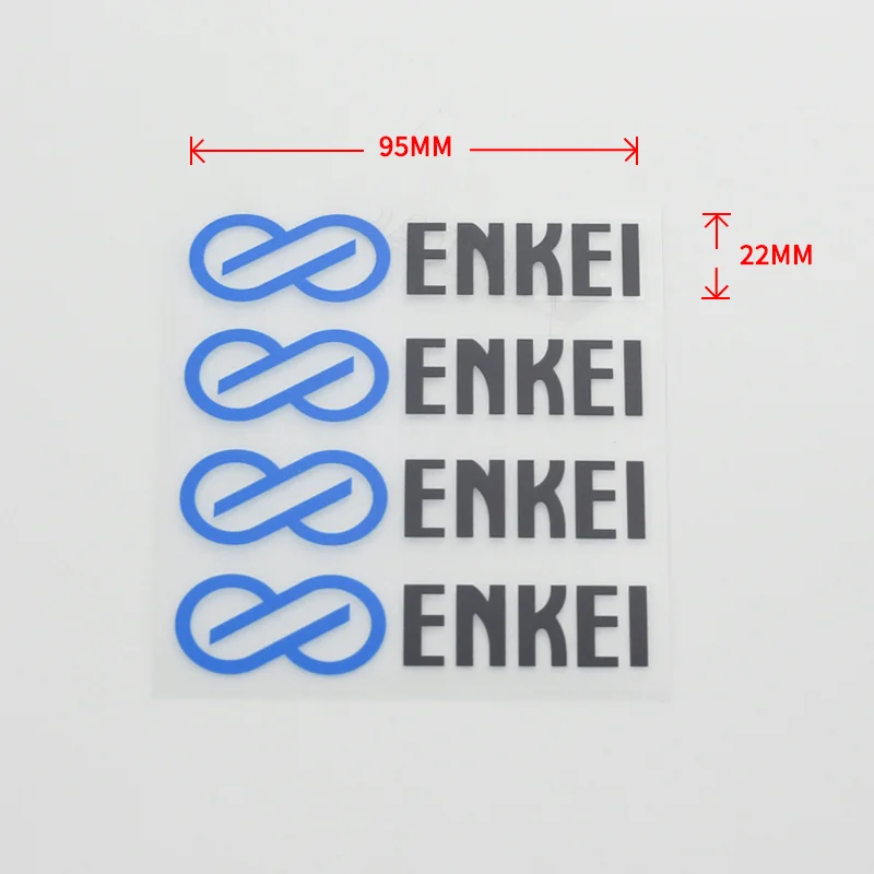 Zwei Stile Transparente/Schwarz-Blaue Logo-Aufkleber, 4 Stück ENKEI-Stil Vinyl-Sticker für Auto-Radmodifikation