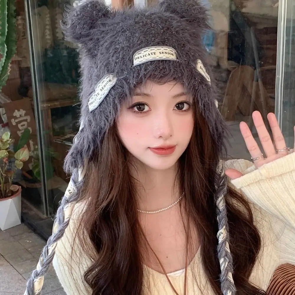 الأزياء الباردة واقية فو الفراء قبعة صغيرة حماية الباردة رشاقته الشتاء مكافحة الباردة قبعة لطيف المنغولية قبعة النساء الملحقات #2