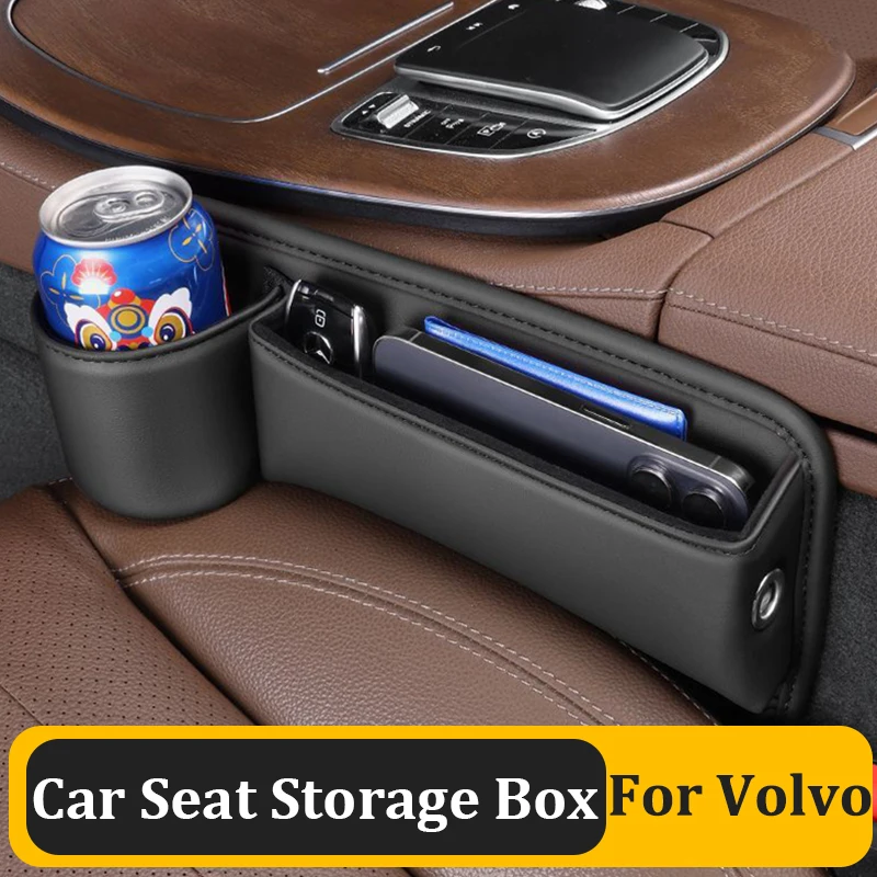 Car Seat Gap Organizer Storage Box For Volvo C30 V40 V50 V60 V90 S40 S60 S80 S90 XC40 XC60 XC90 Accessories Leather Bag