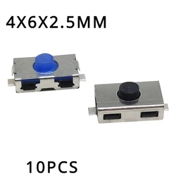 10PCS 4X6X2.5MM NO Micro Switch Normally Closed 3X6 SMD Touch Silica Gel Button Keys Interrupteur 4*6 NC Soft Button SMD4*6*2.5