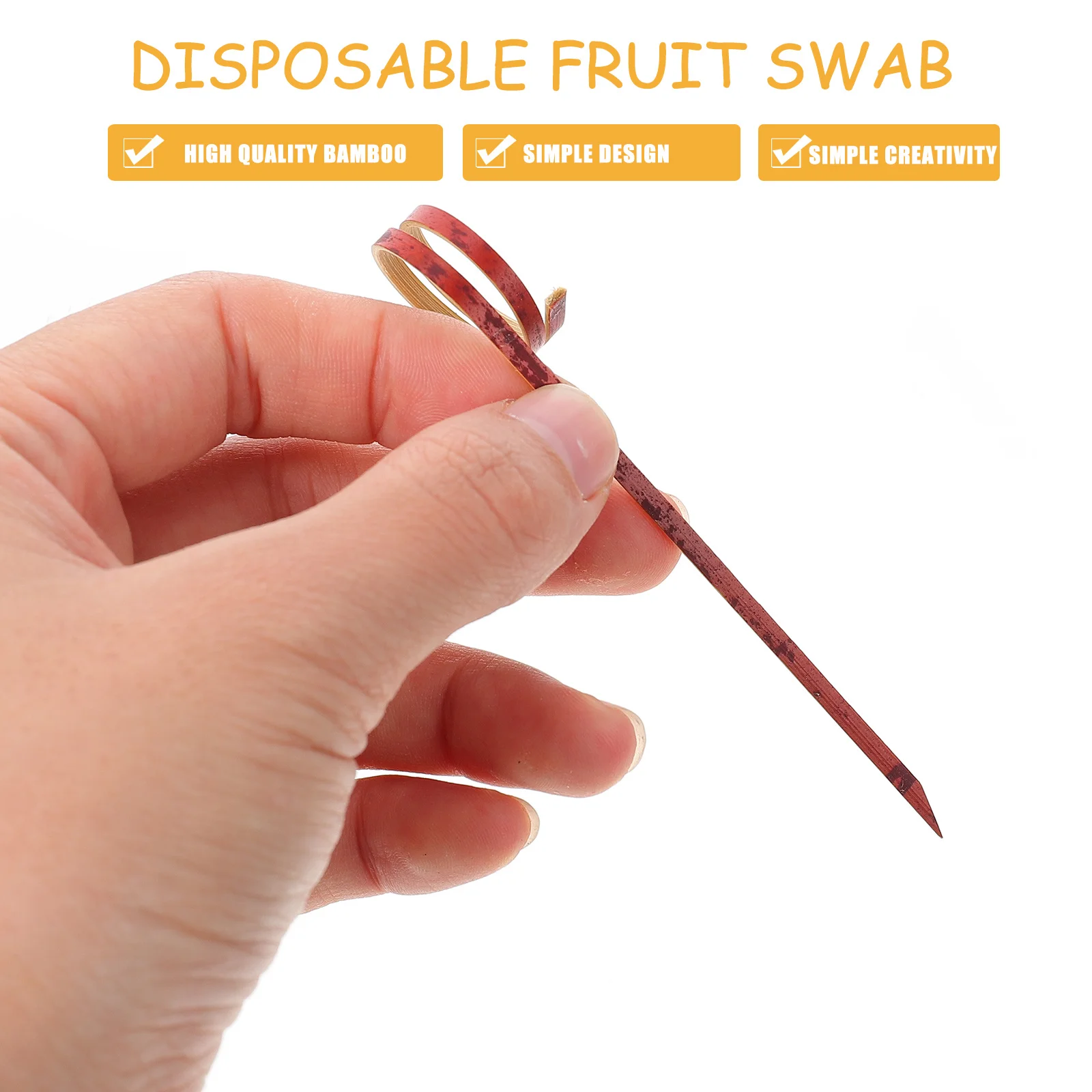 

100Pcs Bamboo Fruit Picks Disposable Cocktail Sticks Party Food Forks Wedding Appetizer Picks Food Sticks Disposable Fruit Pick