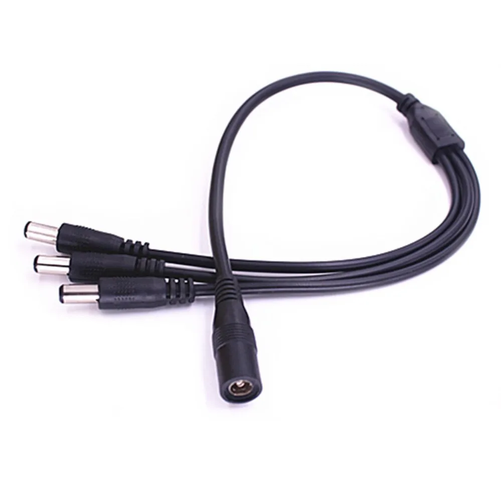 For Pure Copper 12V CCTV Power Cable 1 to 3 DC 5.5*2.1mm Splitter Extension Cable For Security Camera (002)