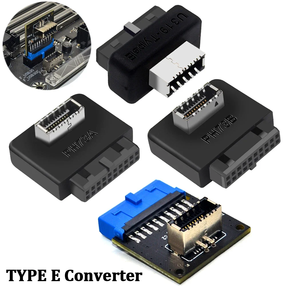 USB 3.1/3.0 Front Panel Socket 19Pin to TYPE-E 20Pin Converter Extension Adapter USB Header Adapter for PC Motherboard Connector