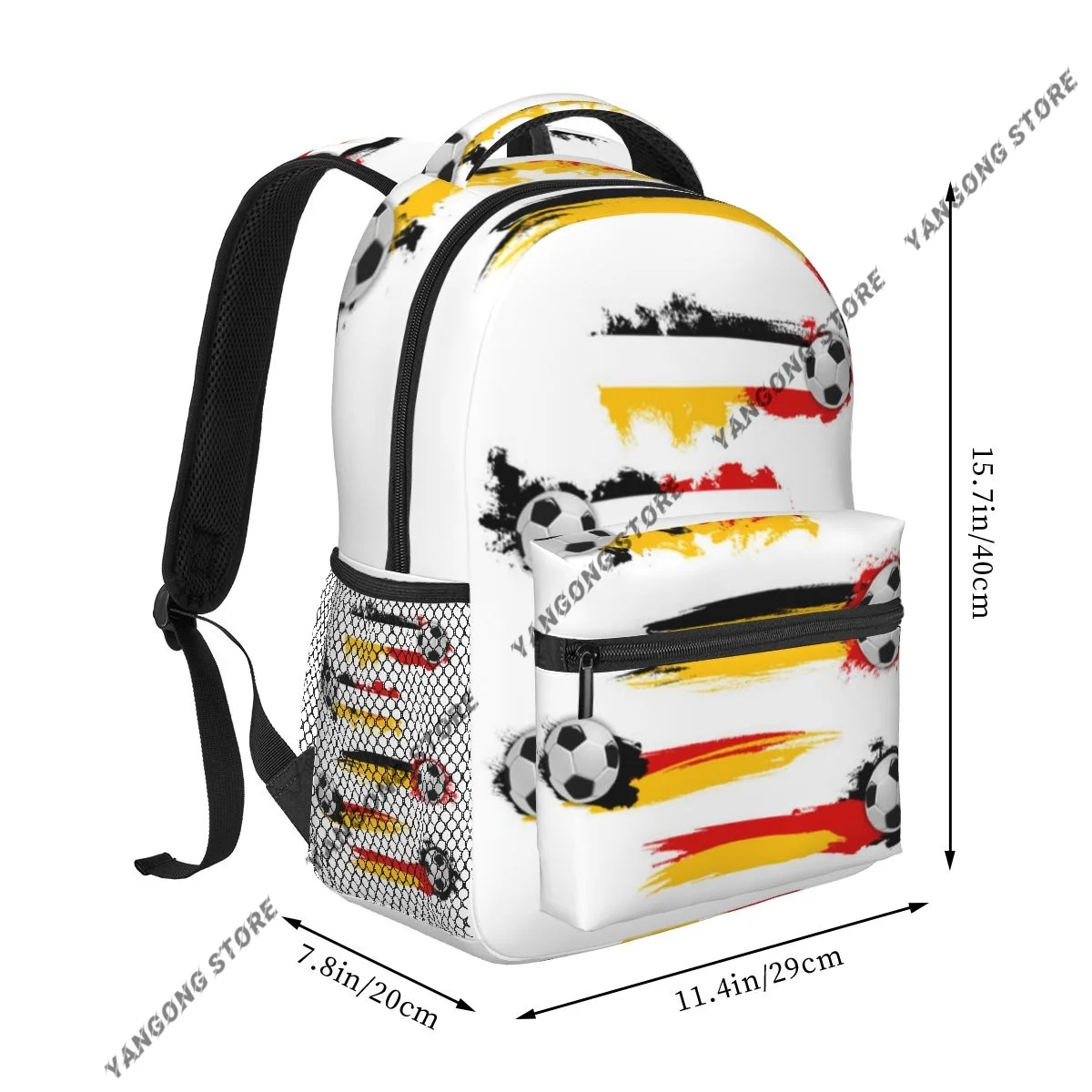 Teenager Bookbag Backpack Travel Bag Soccer German Flag Colors Backpack For Laptop School Bags