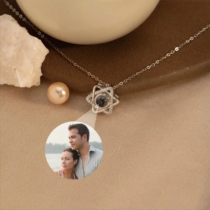 DHQH New Customized Photo Star Projection Pendant Personalized Picture Projection Star Copper Necklace Customized Jewelry Gift