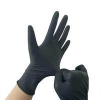 20/50/100 PCS Disposable Black Nitrile Gloves Powder Free Waterproof Durable Cleaning Tools Suitable For Kitchen And Home