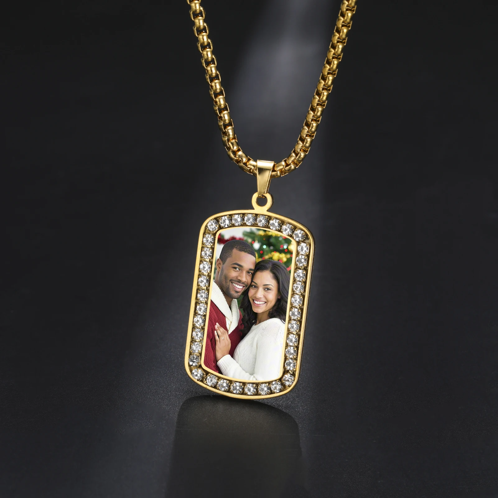 COOLTIME Personalisierte Foto-Halskette, personalisierte Erinnerungsmedaillons, Bild-Anhänger-Halskette, Schmuck, Geschenk für Sie und Ihn – Detail 13