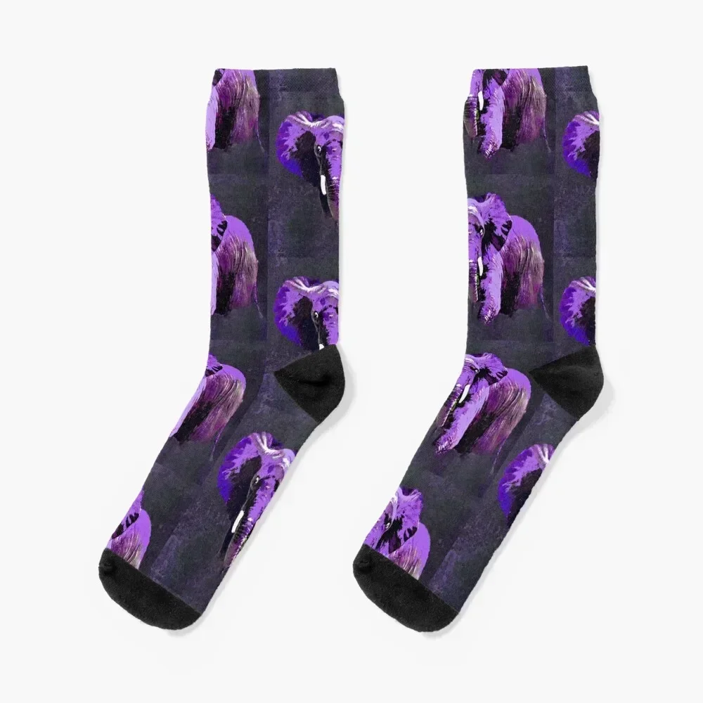 ELEPHANT PÚRPURA VIOLET SPARKLE Calcetines regalo de Navidad Calcetines deportivos de colores Señoras Hombres