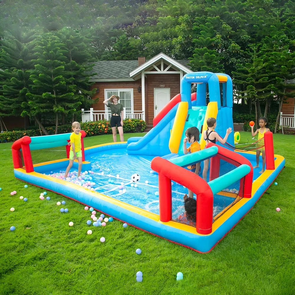 Bouncy Kids Oxford Inflatable Bounce House Family Event Use Castle with Ball Pit & Football Slide for Bouncing Castles