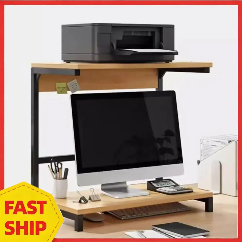 

2-Tier Storage Shelf Printer Stand Monitor Stand Desktop Storage Rack for Printer Desktop Computer Laptops and Monitor