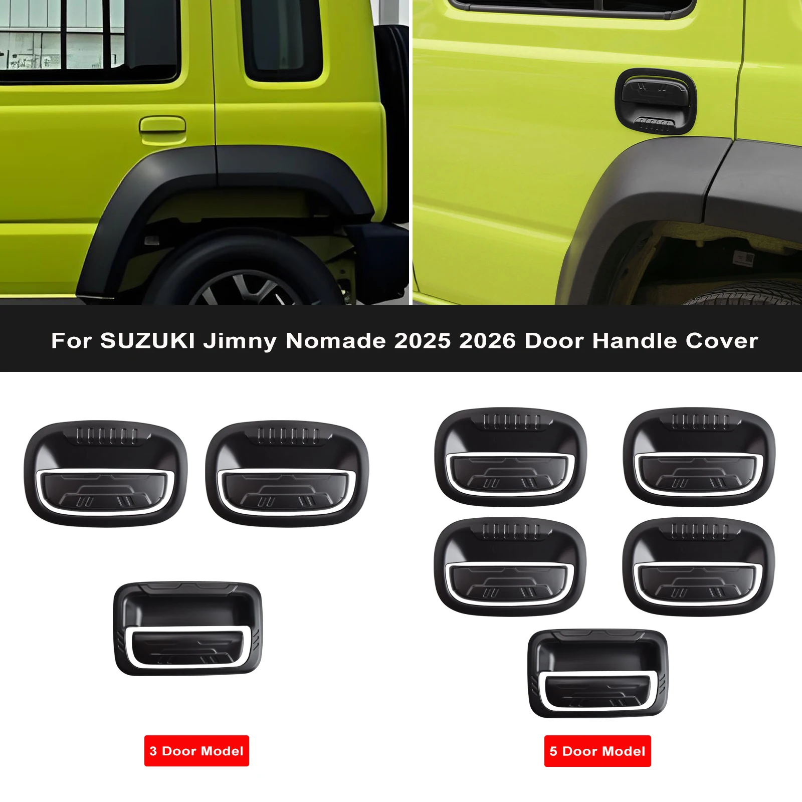 

For SUZUKI Jimny Nomade 2025 2026 ABS Black Matte Door Handle Cover Trim Door DecoratioN Sticker Accessories