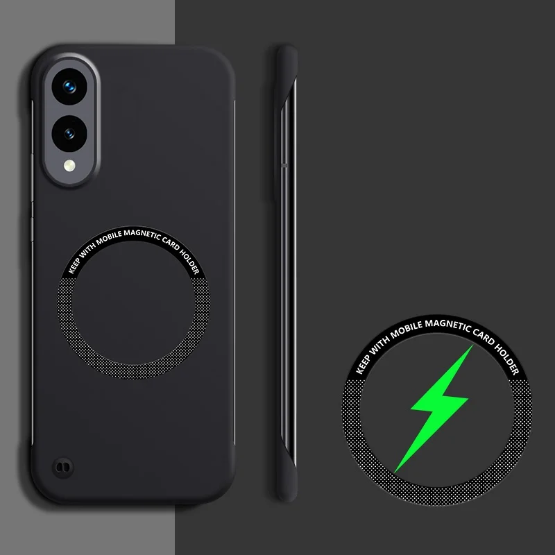 Ultradünne, rahmenlose Hülle für Samsung Galaxy S25 Edge S24 Ultra S23 Plus FE S22 Magsafe magnetische kabellose Ladegerät-Telefonabdeckung – Detail 5