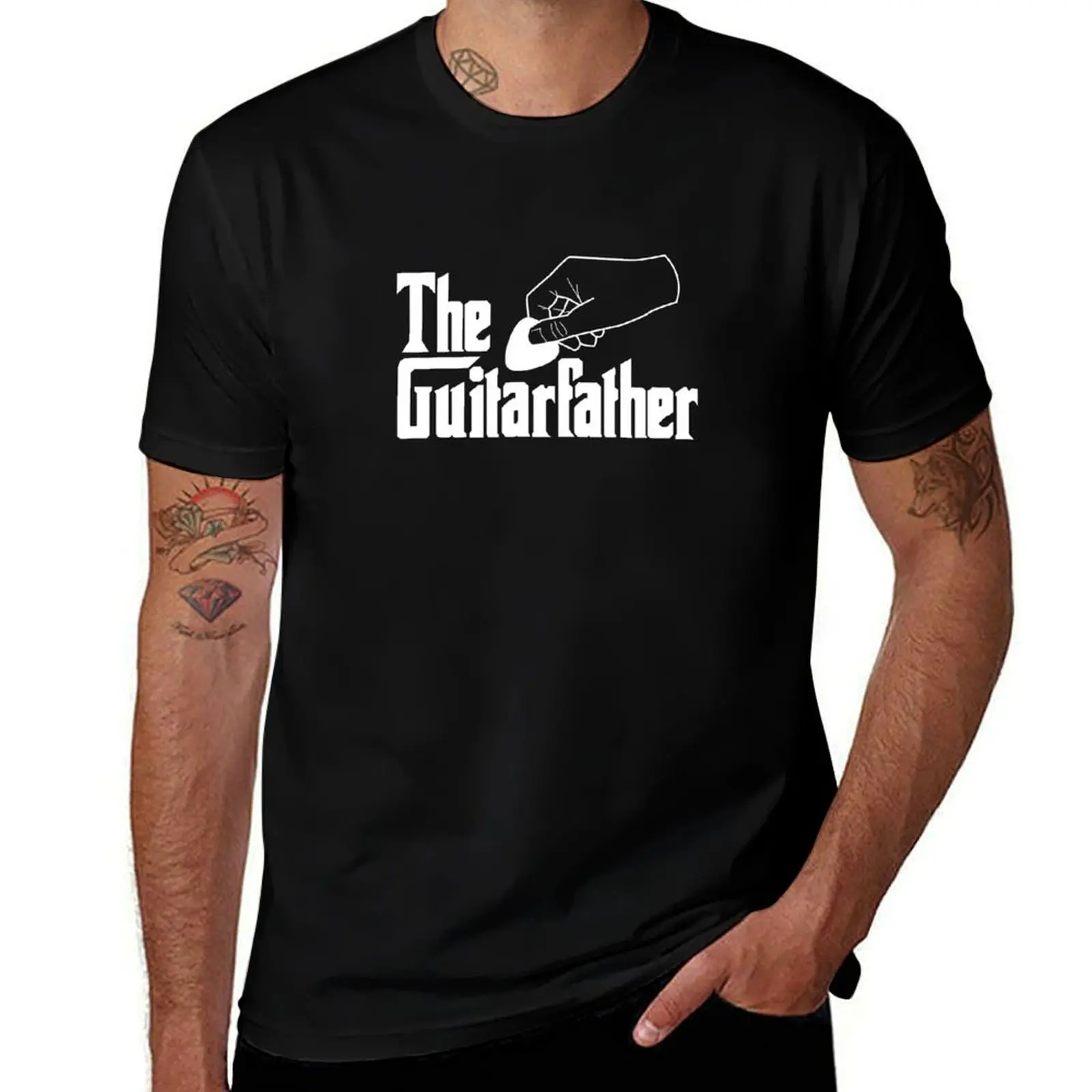 

Guitar Father The Guitarfather Musician Guitarist Dad Gift T-Shirt oversized sweat mens t shirts top quality