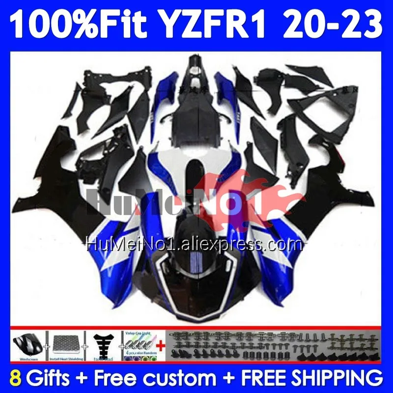 Injection For YAMAHA YZF R1 R 1 1000 YZF-R1 YZFR1 Blue black 20 21 22 23 24  371No.9 YZF1000 2020 2021 2022 2023 2024 Fairing