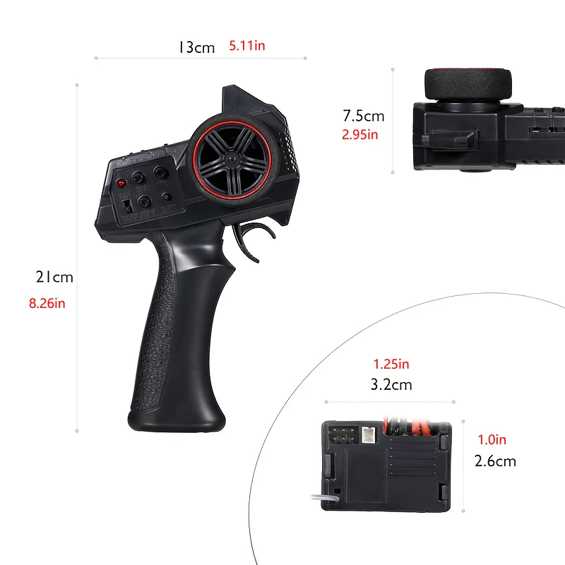 AX7S ax7s 2.4g 3ch transmissor controle remoto com 2 em 1 receptor esc para wpl d12 mn d90 mn99s mn86 rc carro barco