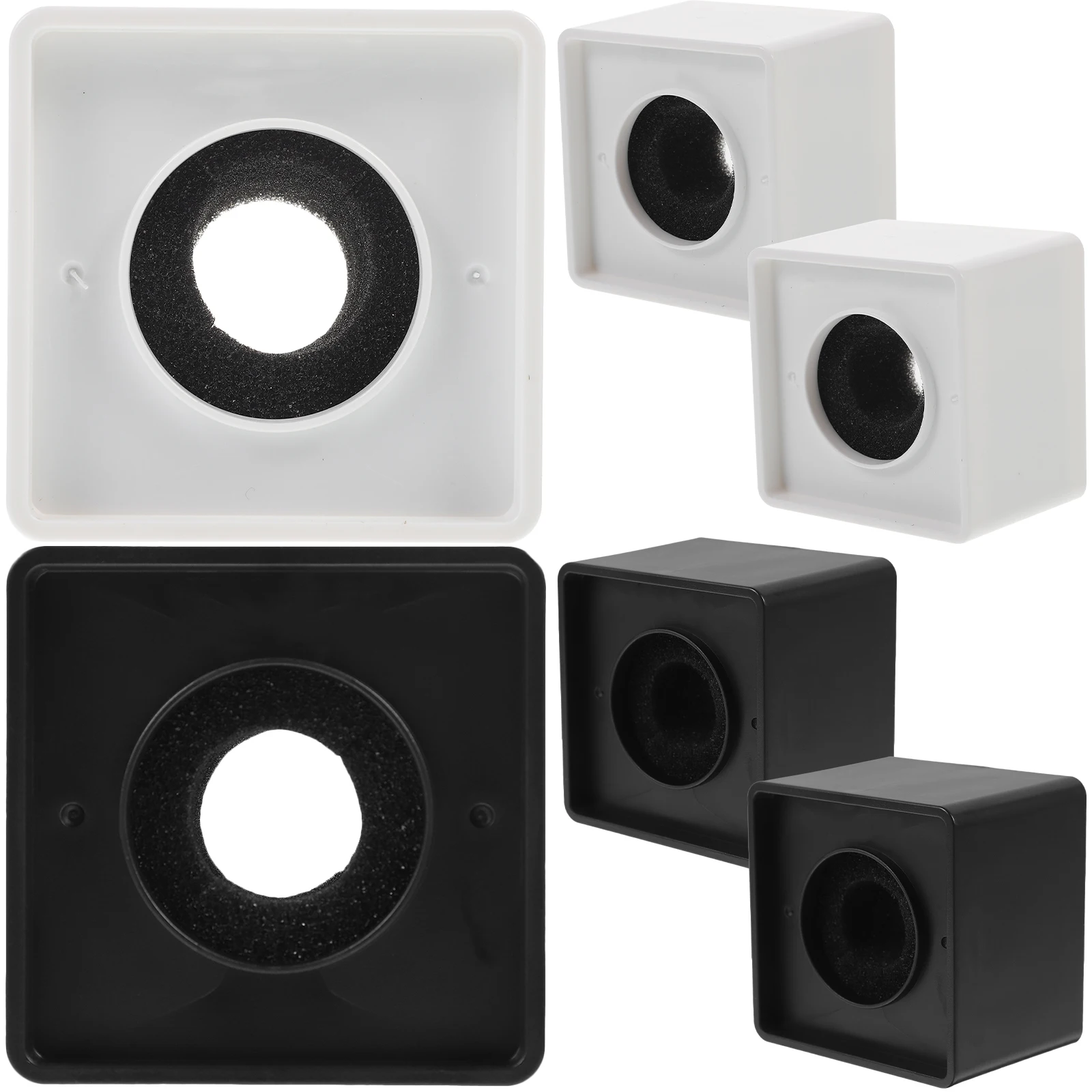 

6pcs Station Logo Microphone Cover Cover Interview Stand Accessories Wireless Mic Flag Station Mini Square DJ Equipment